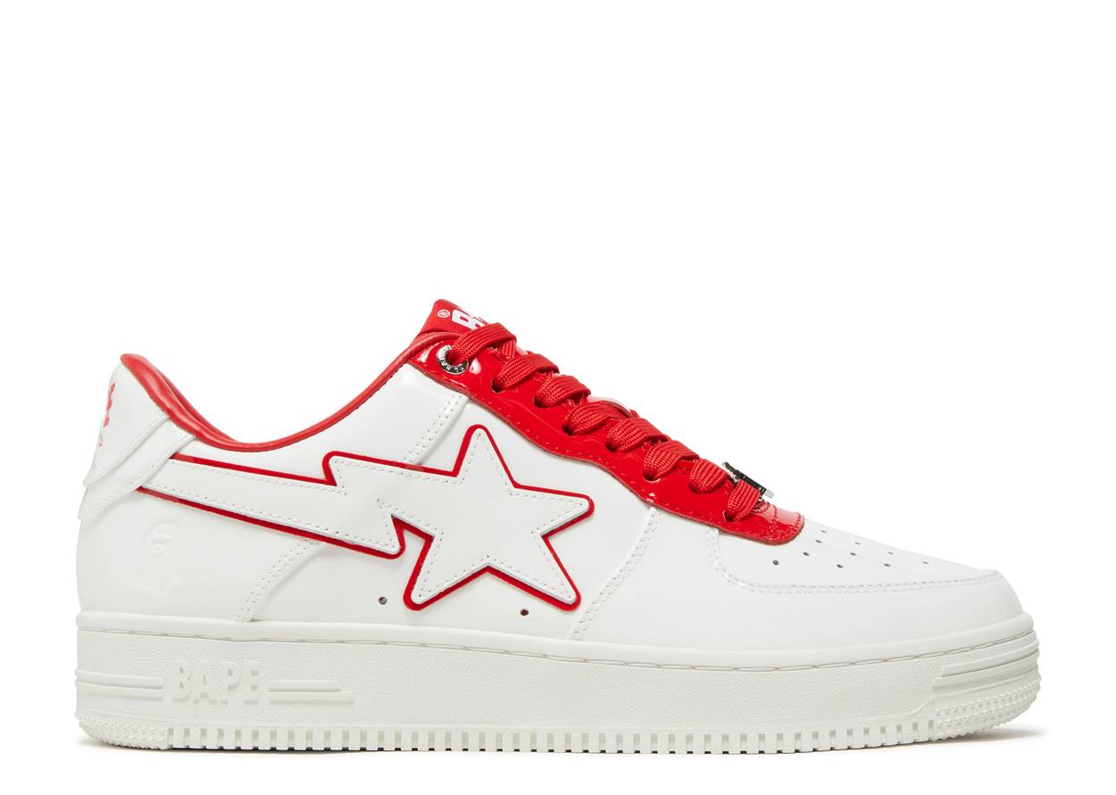 A Bathing Ape Bape Sta Low White Red