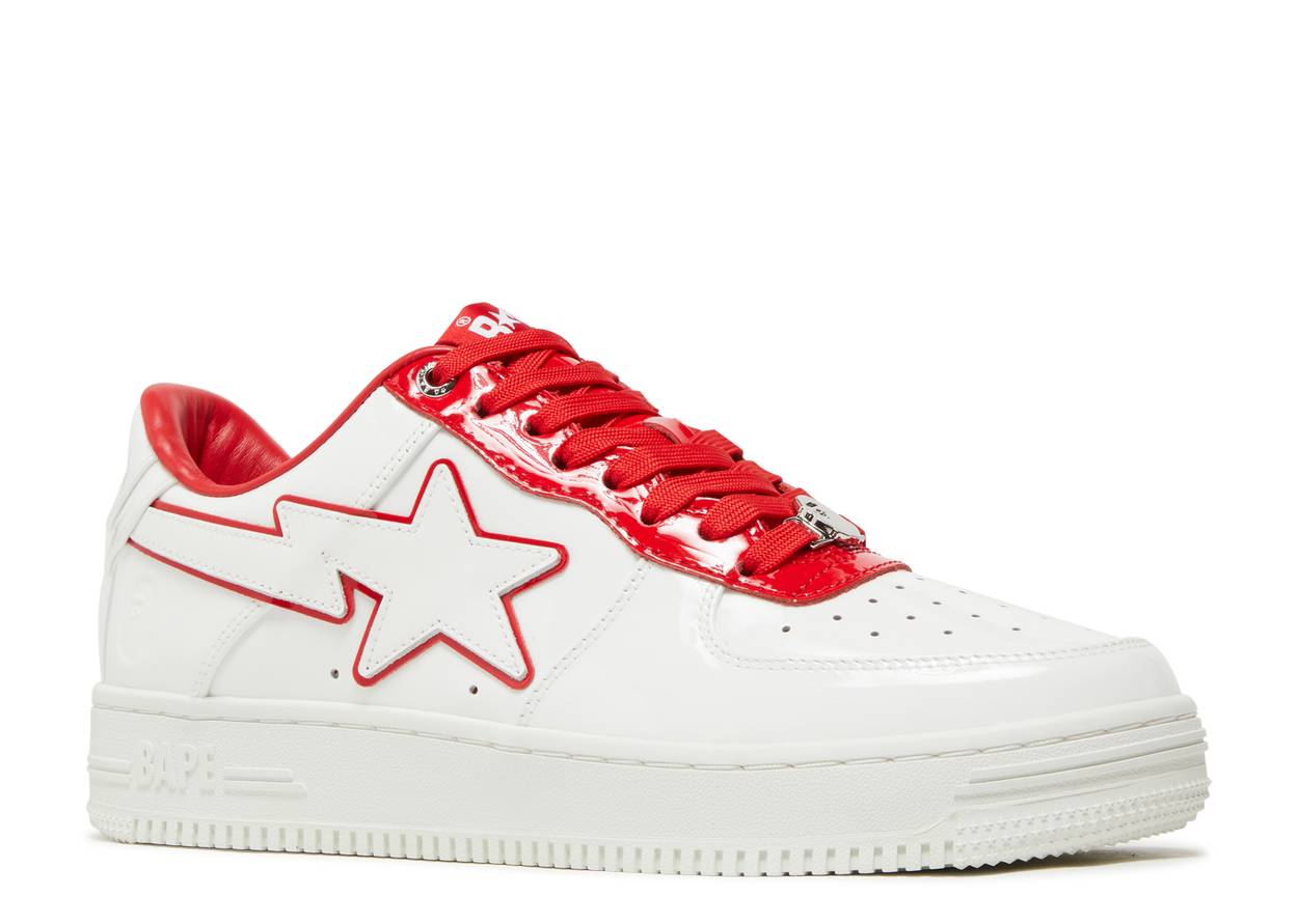 A Bathing Ape Bape Sta Low White Red