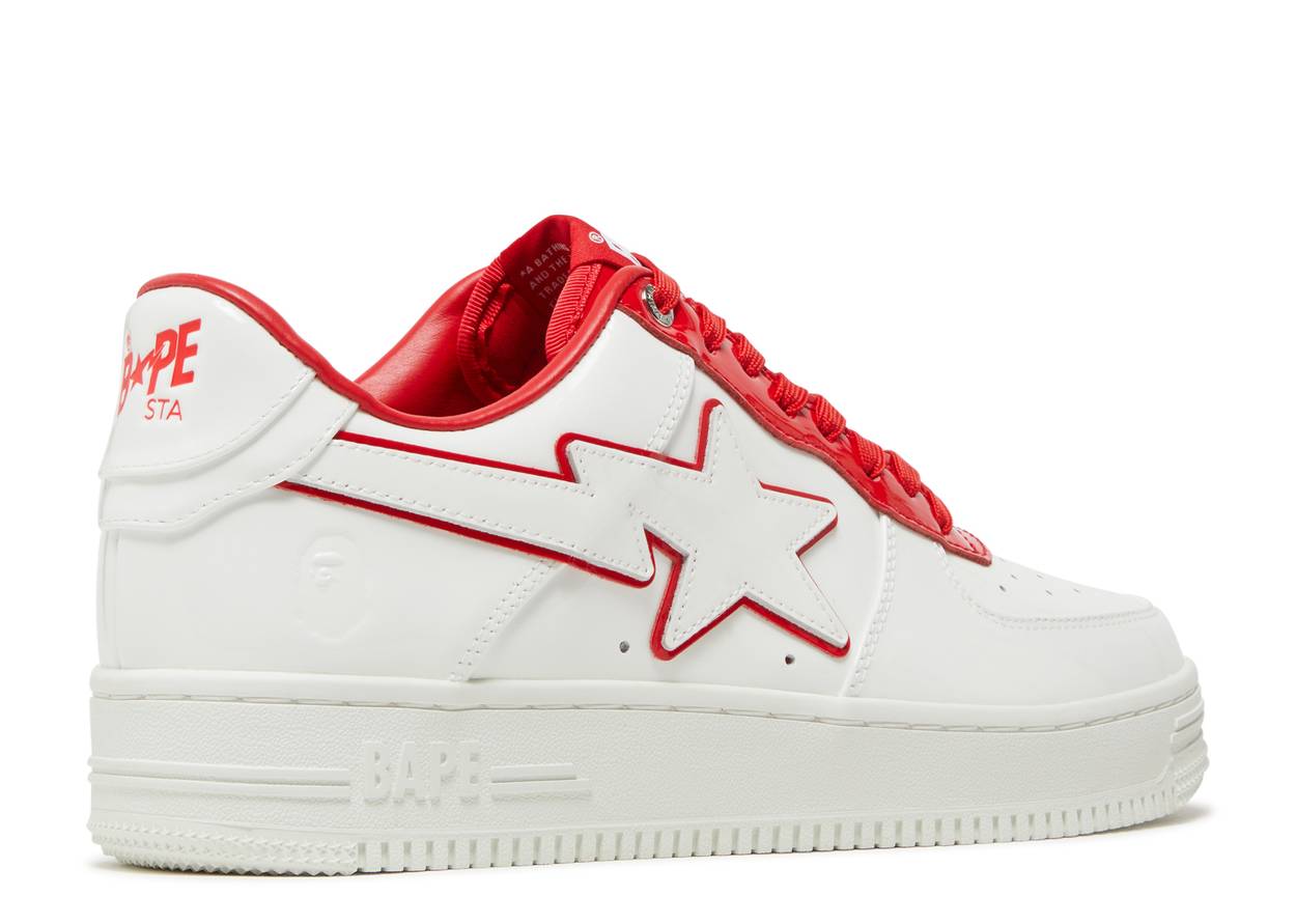 A Bathing Ape Bape Sta Low White Red